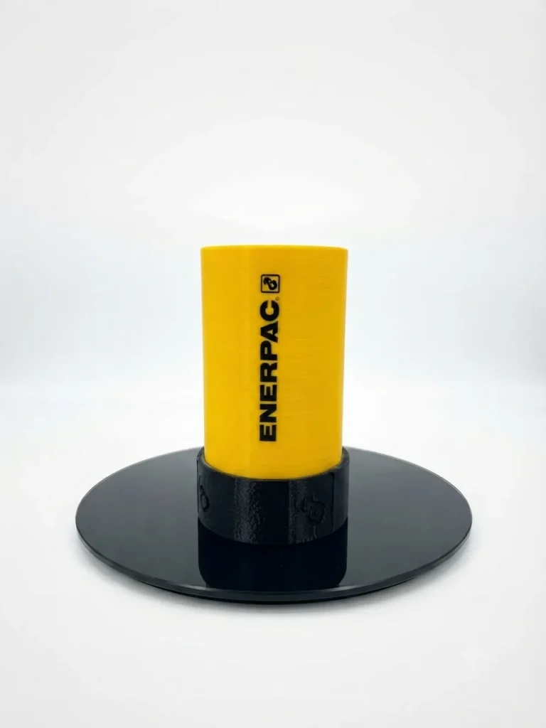 Portalápices corporativo con forma de cilindro hidráulico para ENERPAC